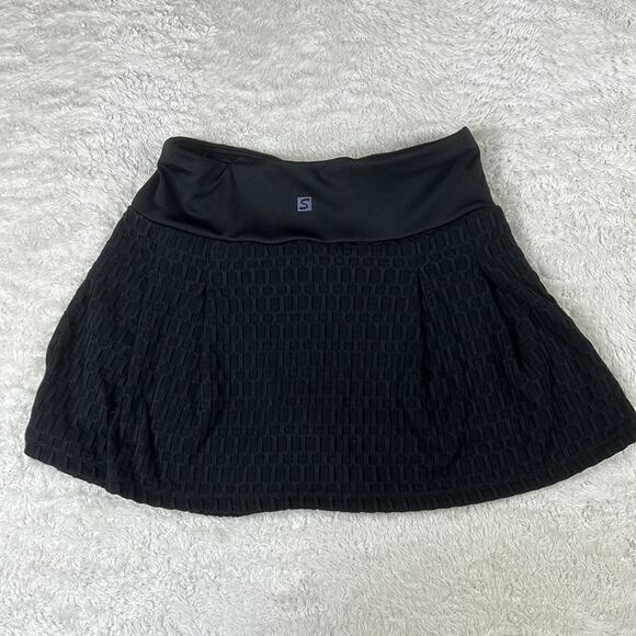 Shosho black textured stretch athletic skort, size L - Picture 2 of 9